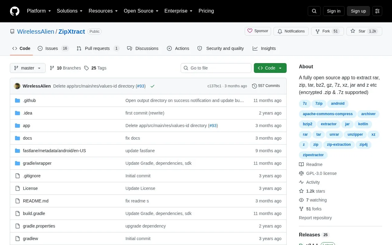 ZipXtract homepage screenshot