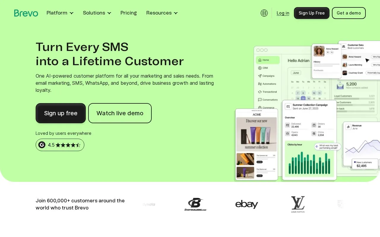 Brevo homepage screenshot