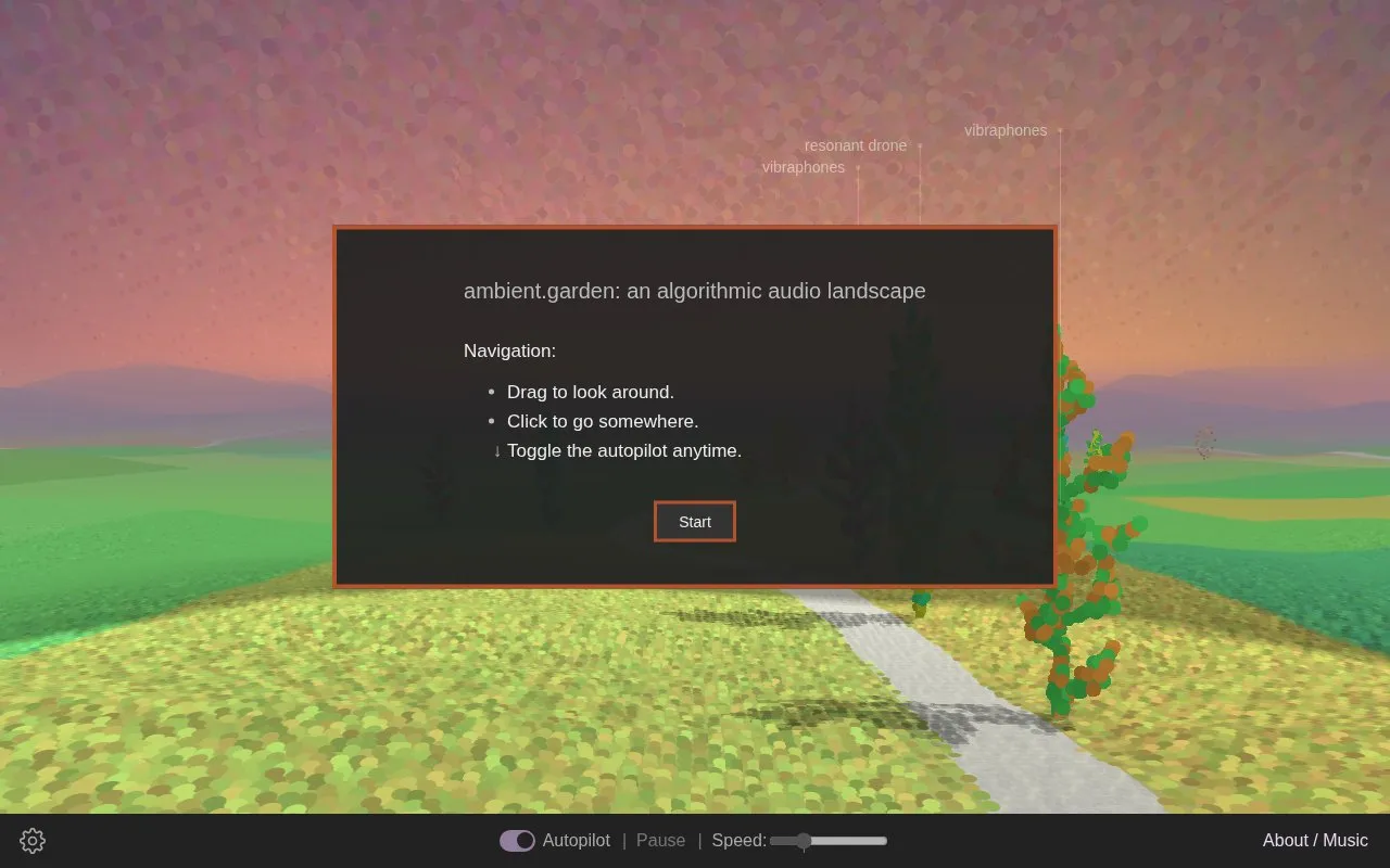 ambient.garden homepage screenshot