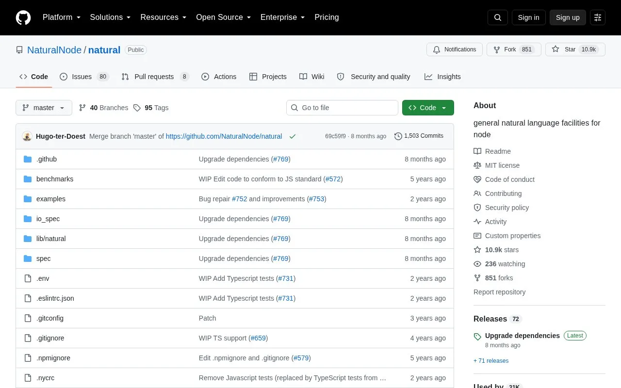 natural homepage screenshot