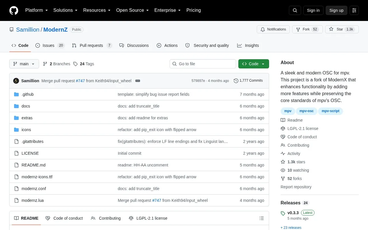 ModernZ homepage screenshot