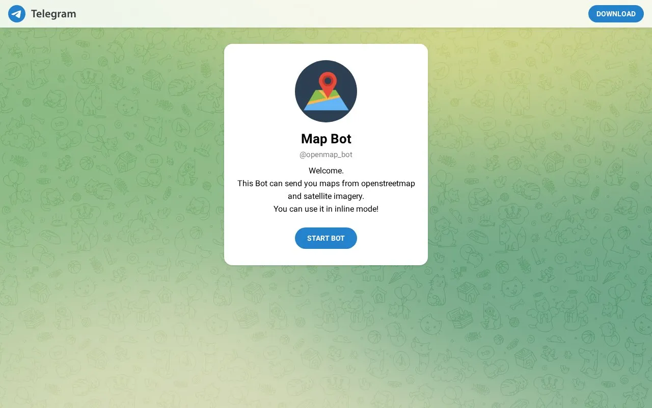 @openmap_bot homepage screenshot