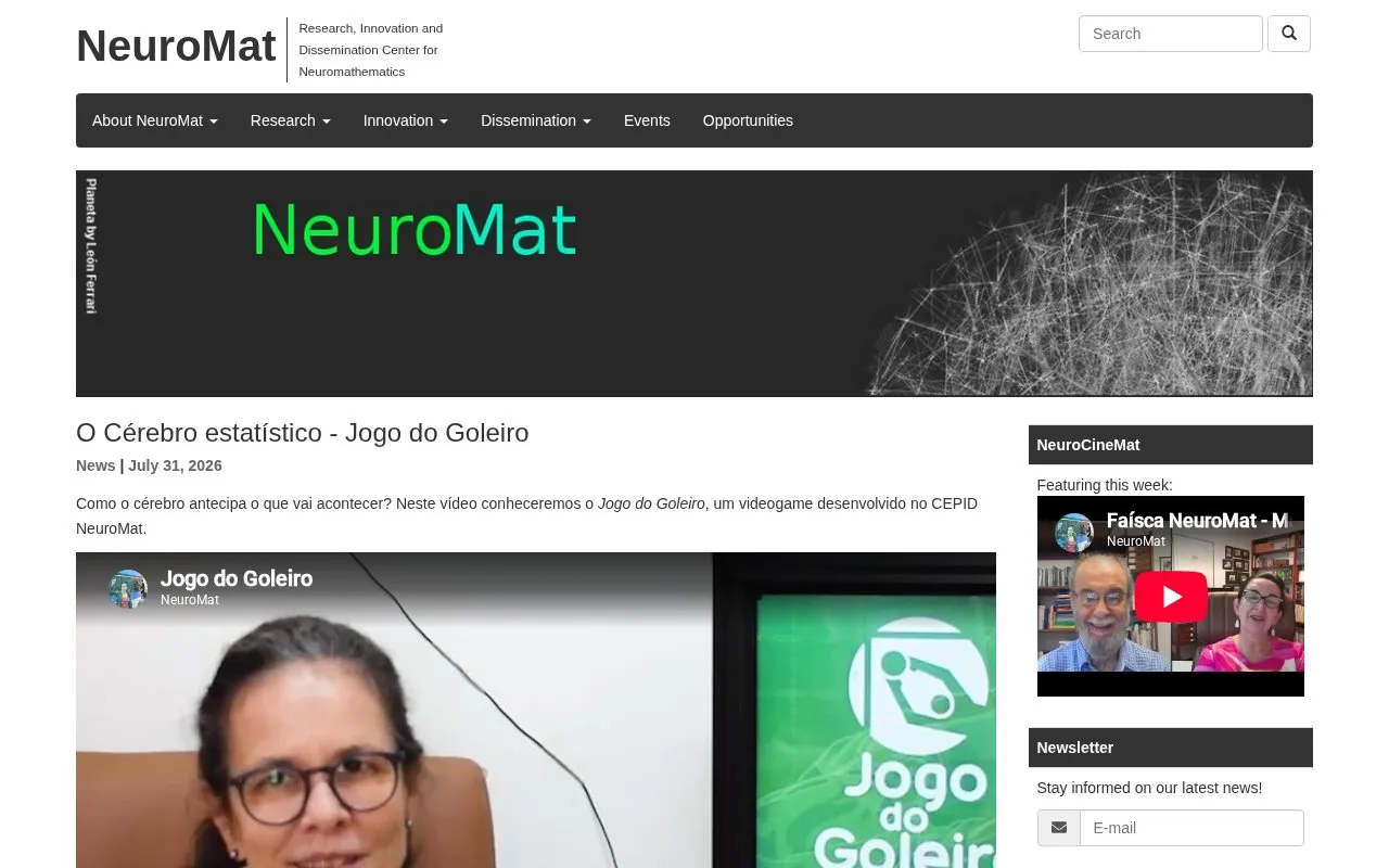 NeuroMat Institutional Repository homepage screenshot