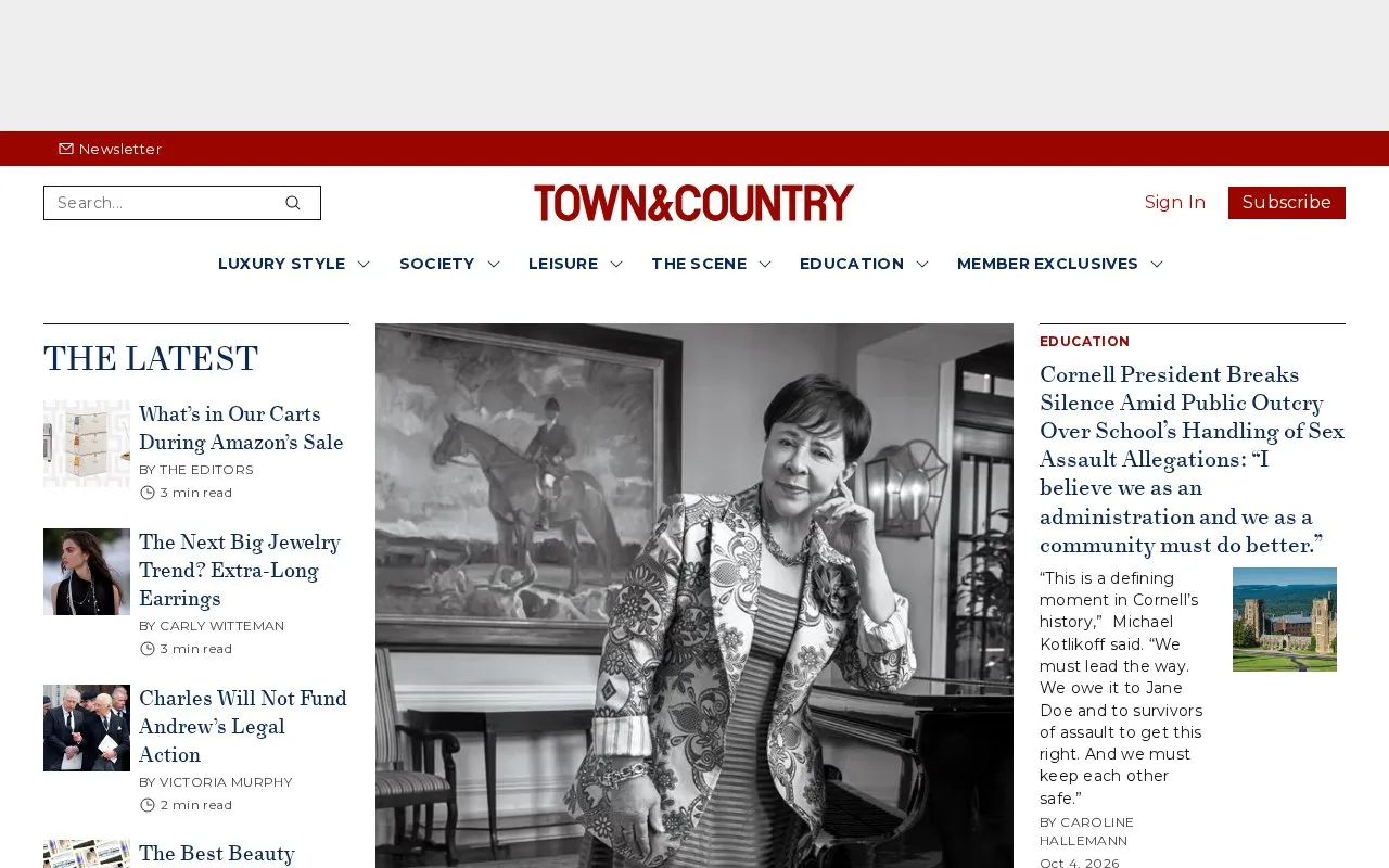 Town & Country homepage screenshot
