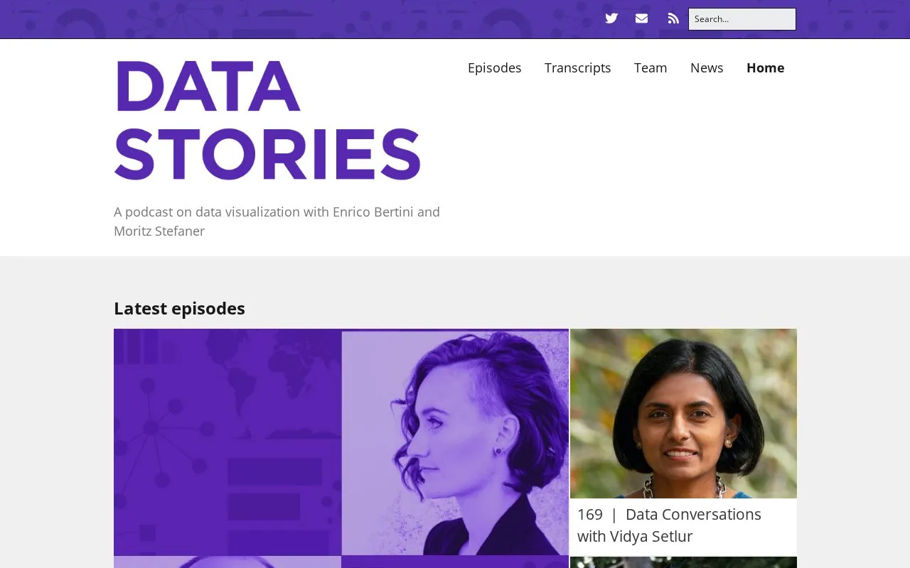 Data Stories homepage screenshot