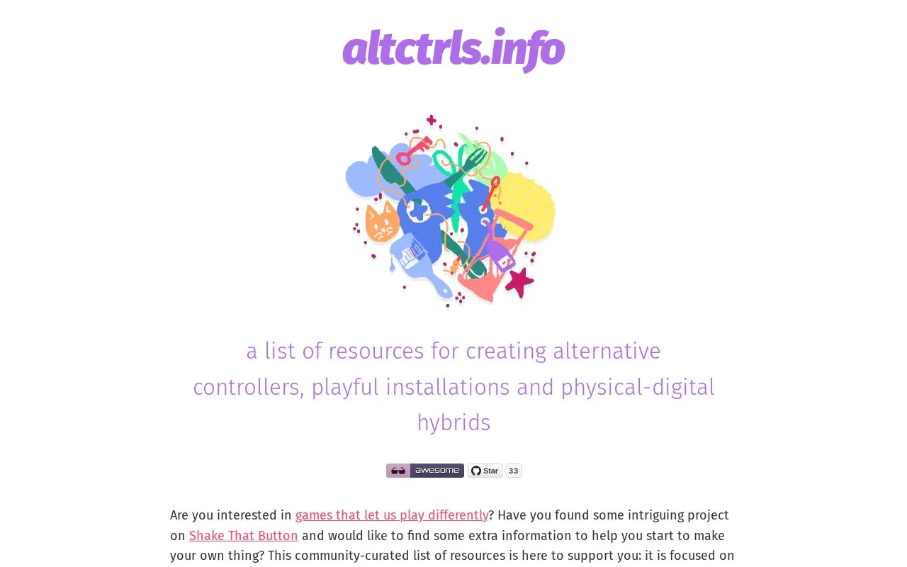 AltCtrls homepage screenshot
