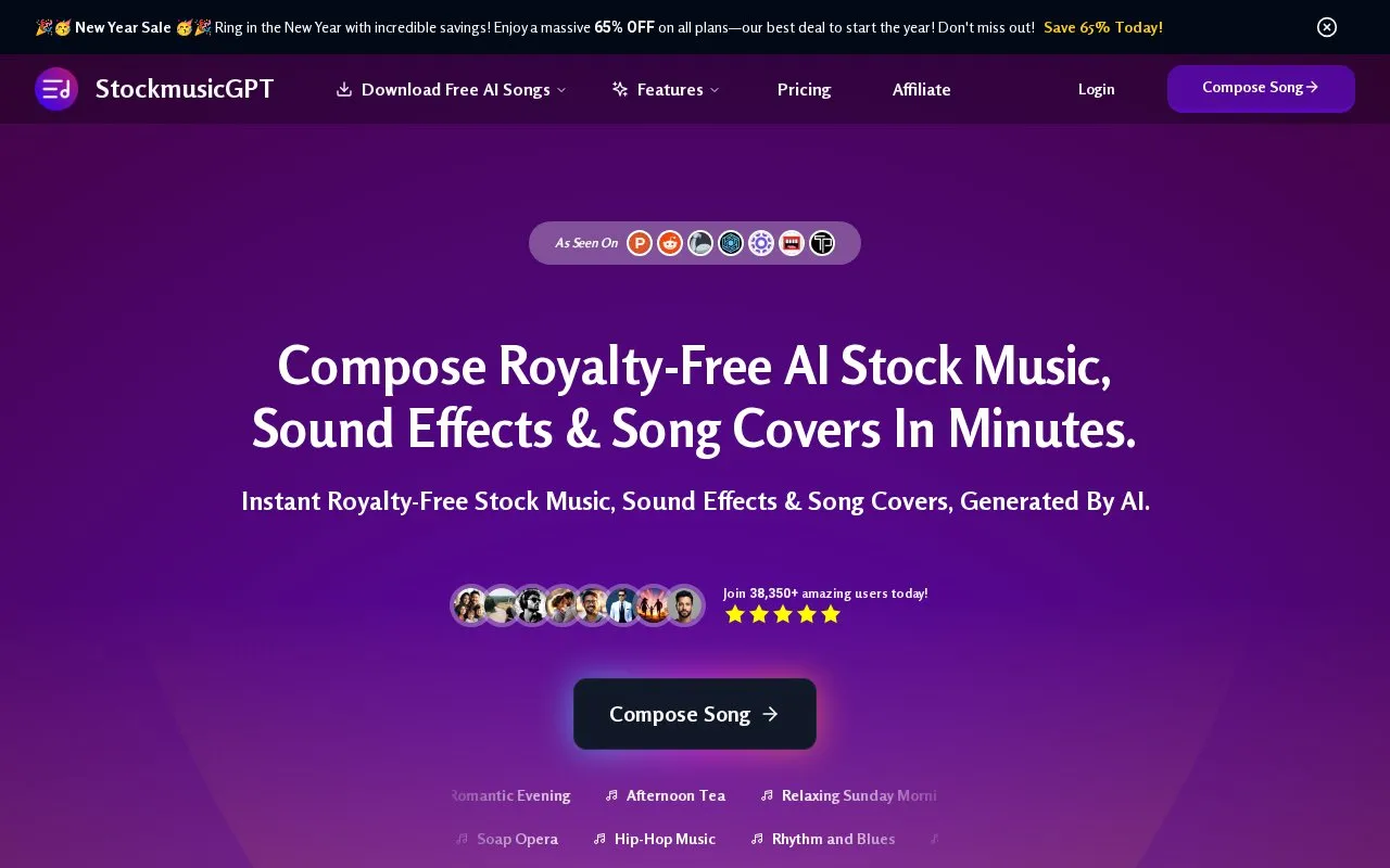 StockmusicGPT homepage screenshot