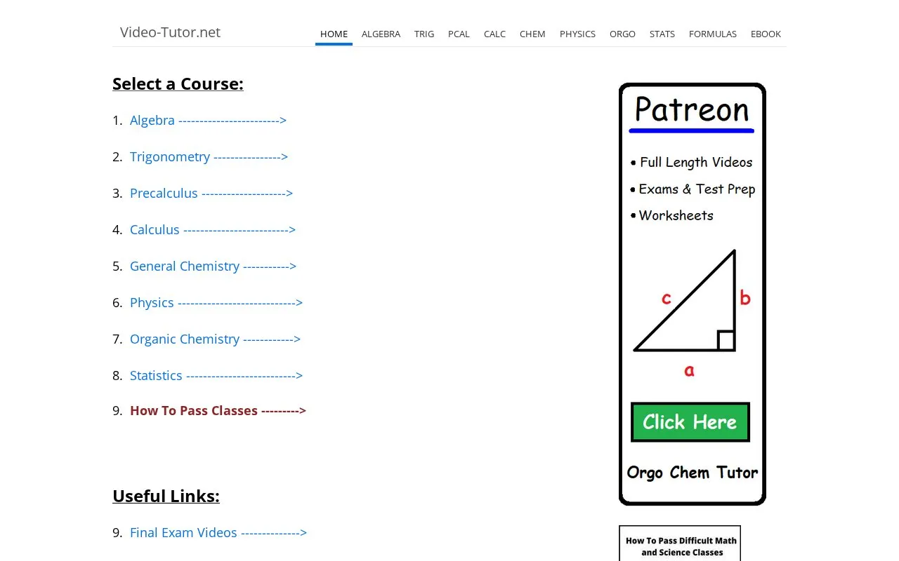 Video-Tutor homepage screenshot