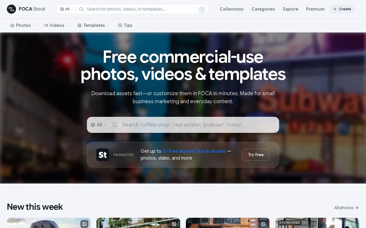 focastock homepage screenshot