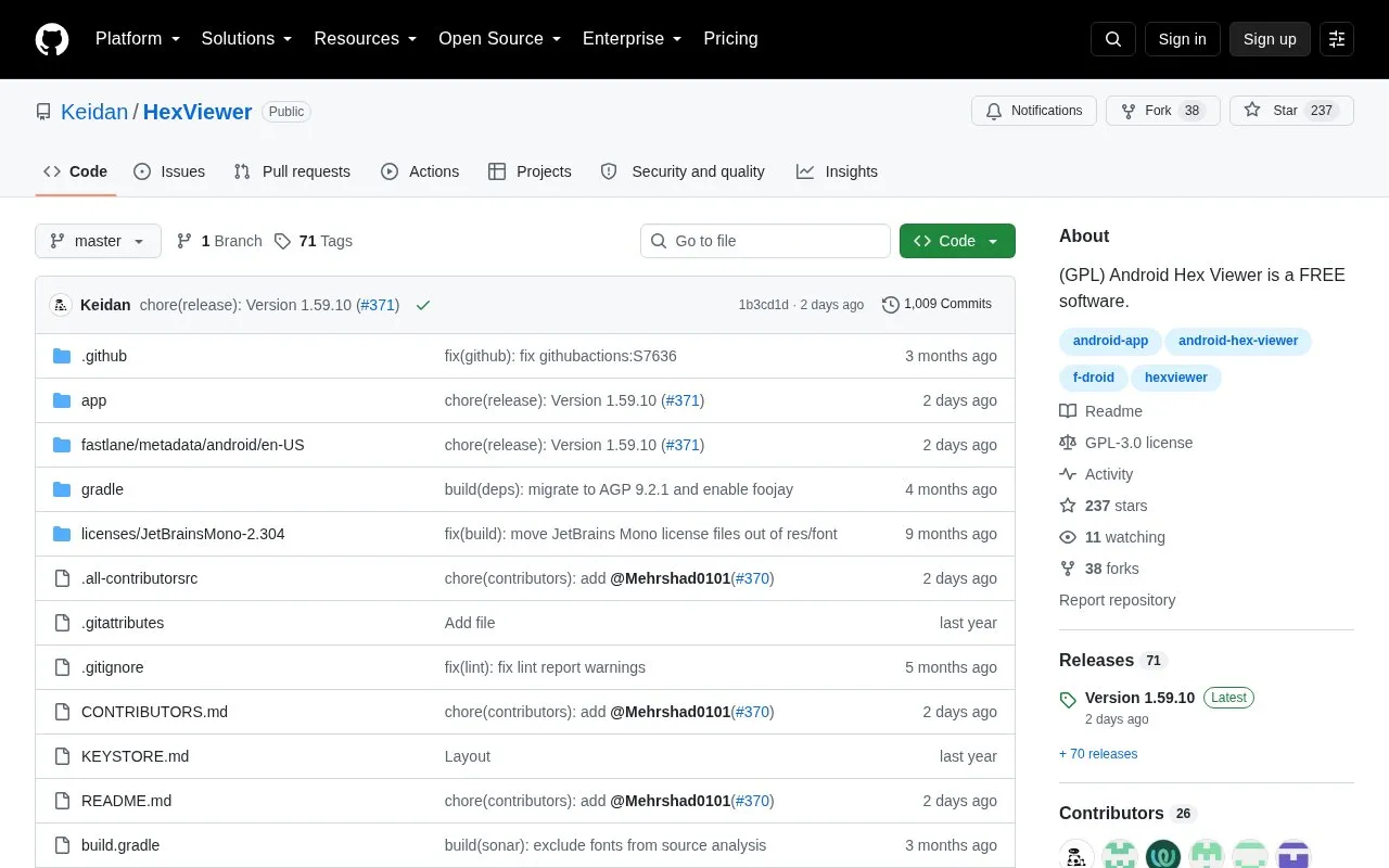 HexViewer homepage screenshot