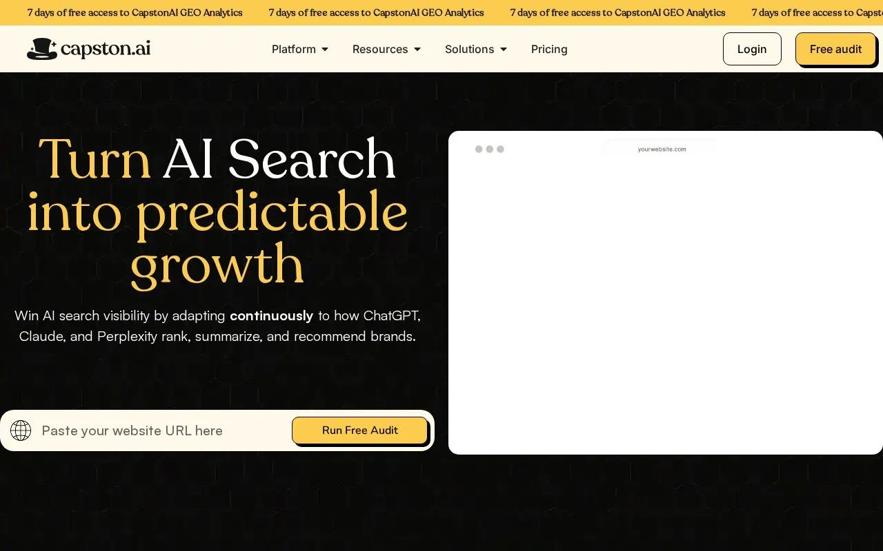 CapstonAI homepage screenshot