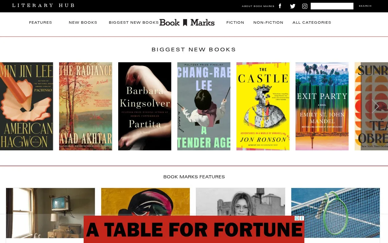 Bookmarks Review homepage screenshot