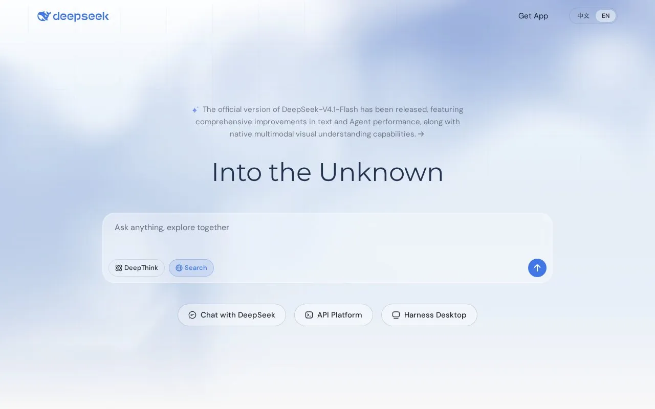 DeepSeek homepage screenshot