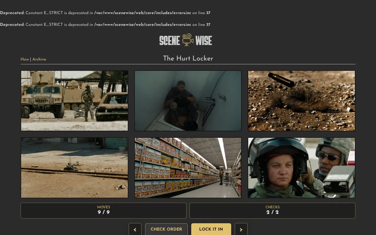 Scenewise homepage screenshot