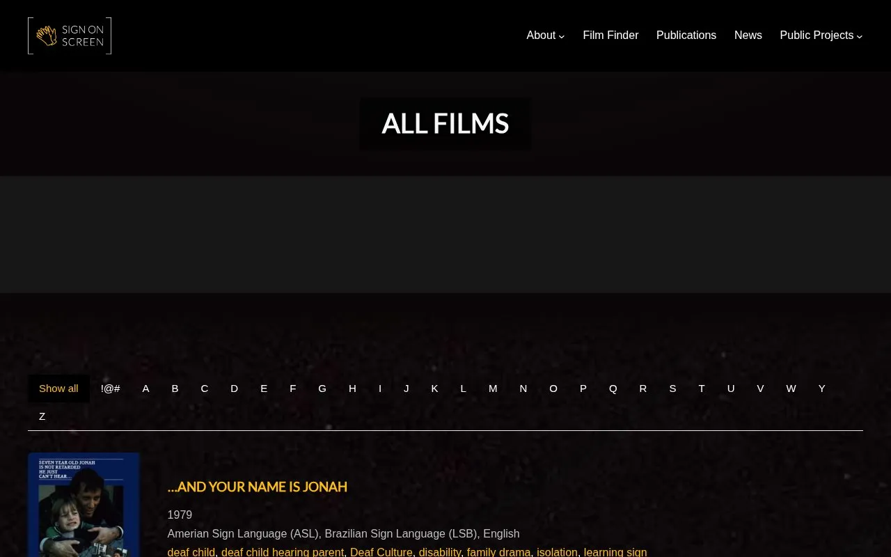 Sign on Screen homepage screenshot