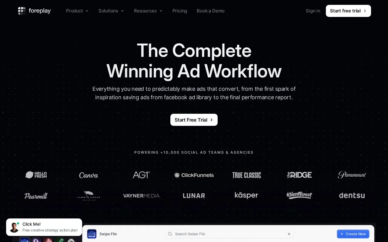 Foreplay homepage screenshot