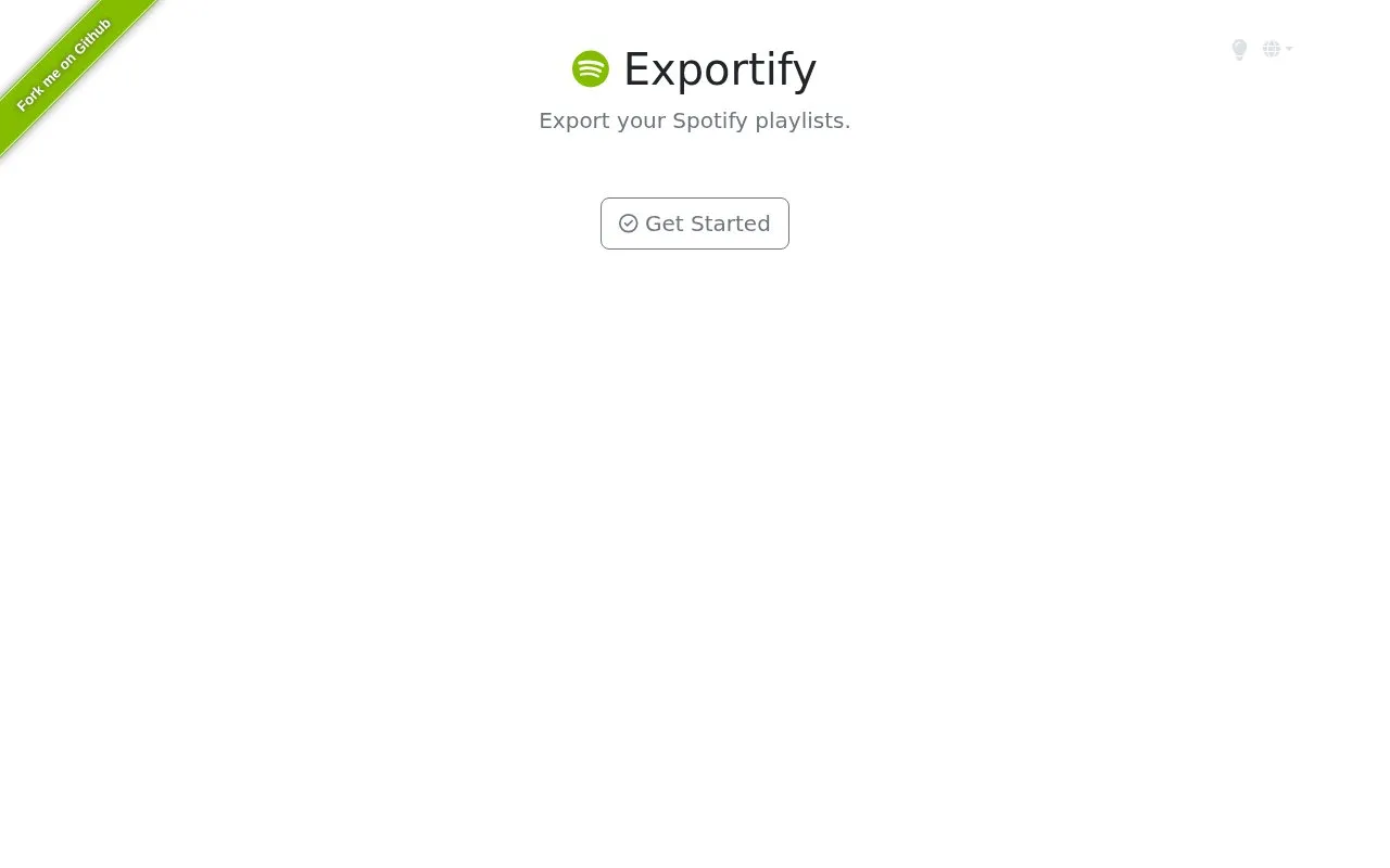 Exportify homepage screenshot