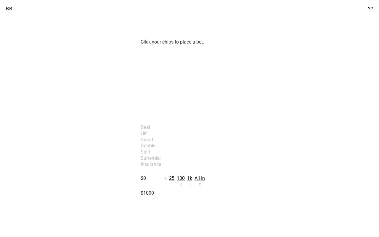 Blackjack Break homepage screenshot