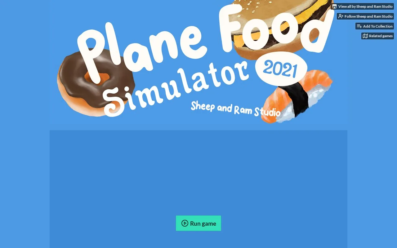 Plane Food Simulator homepage screenshot