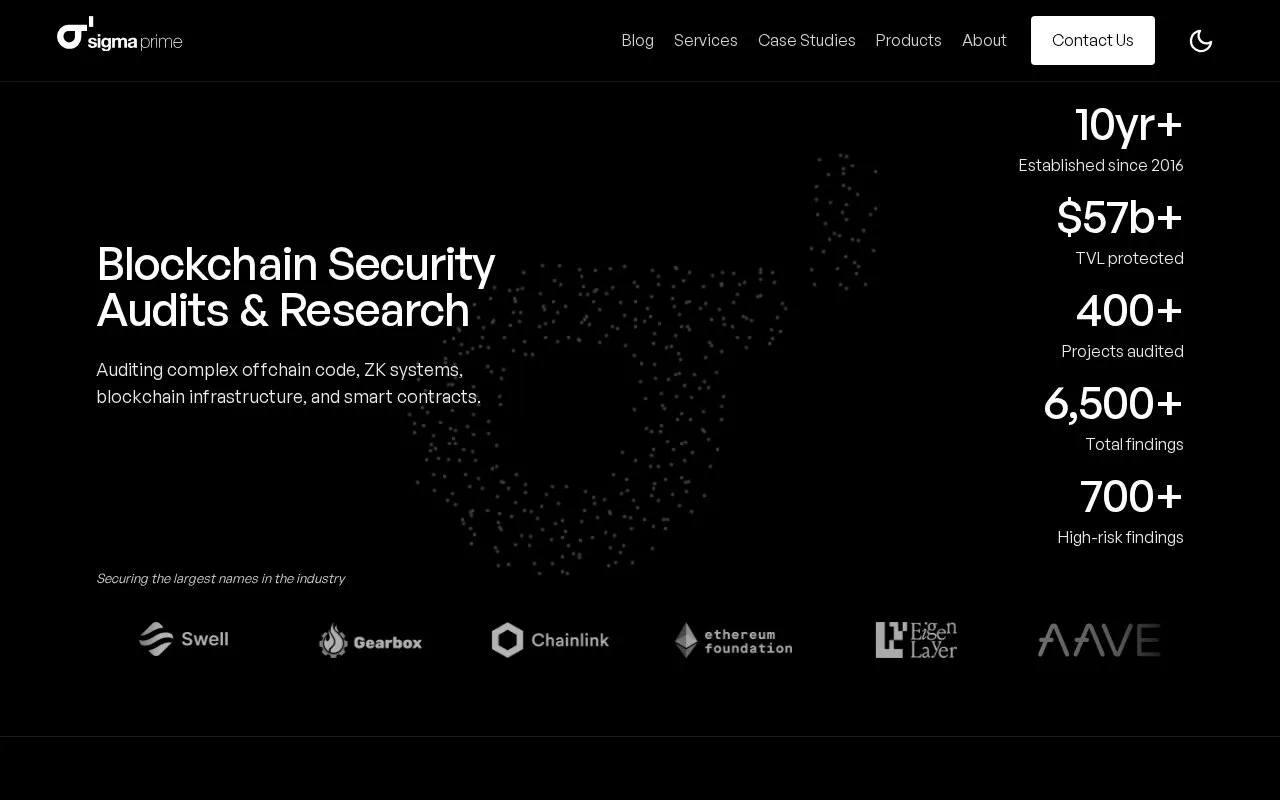 Sigma Prime homepage screenshot