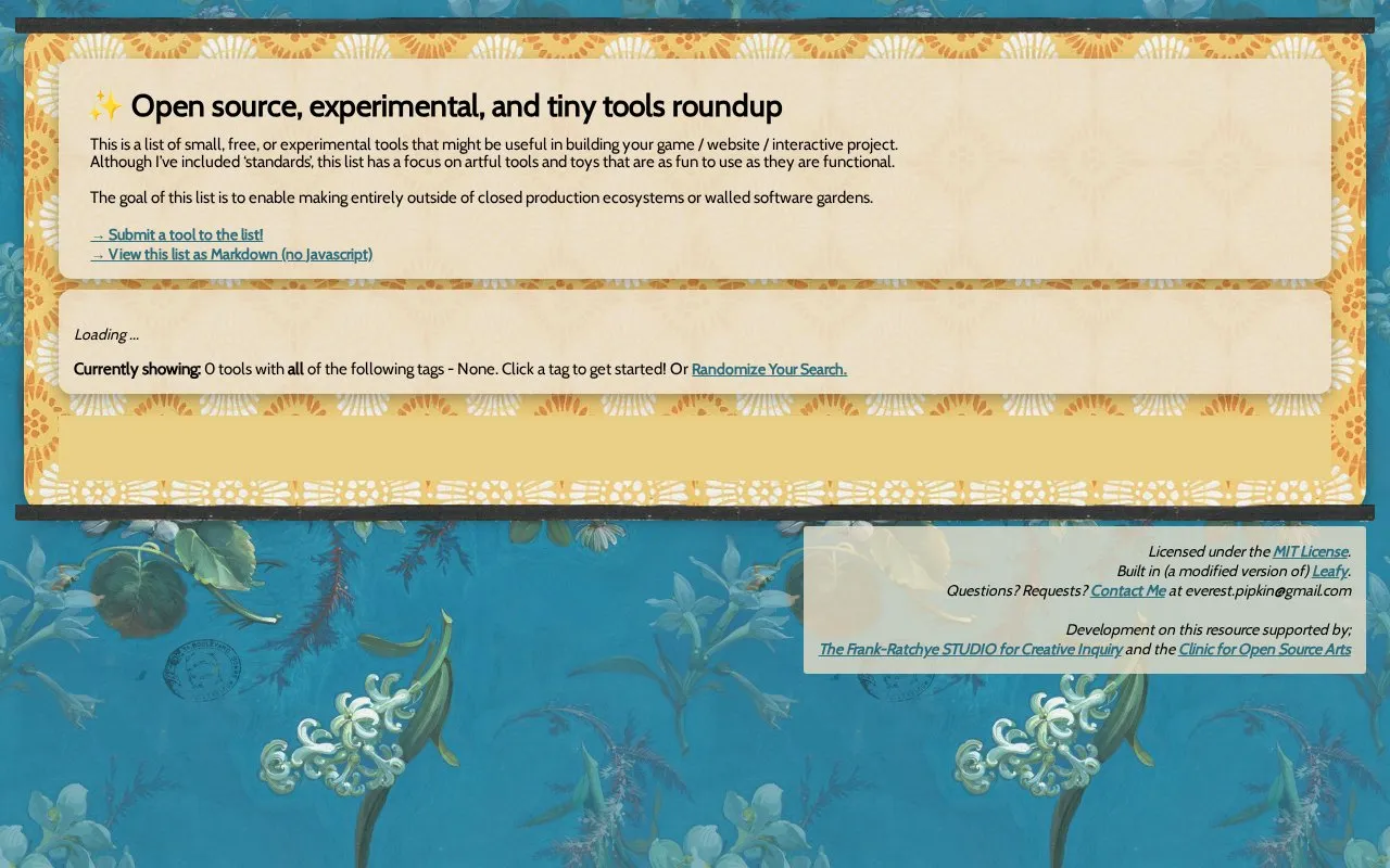 Tiny Tools homepage screenshot
