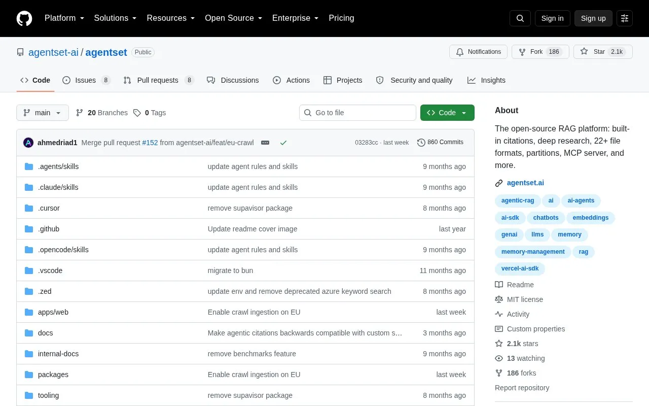 opensource homepage screenshot
