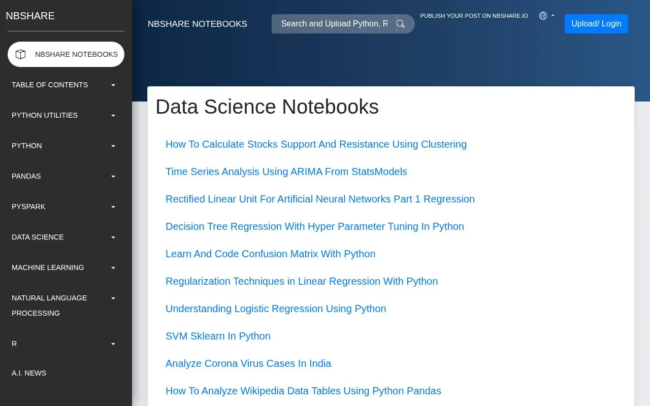 nbshare homepage screenshot