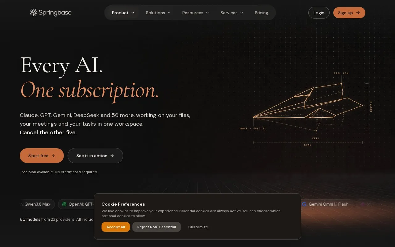 Springbase homepage screenshot