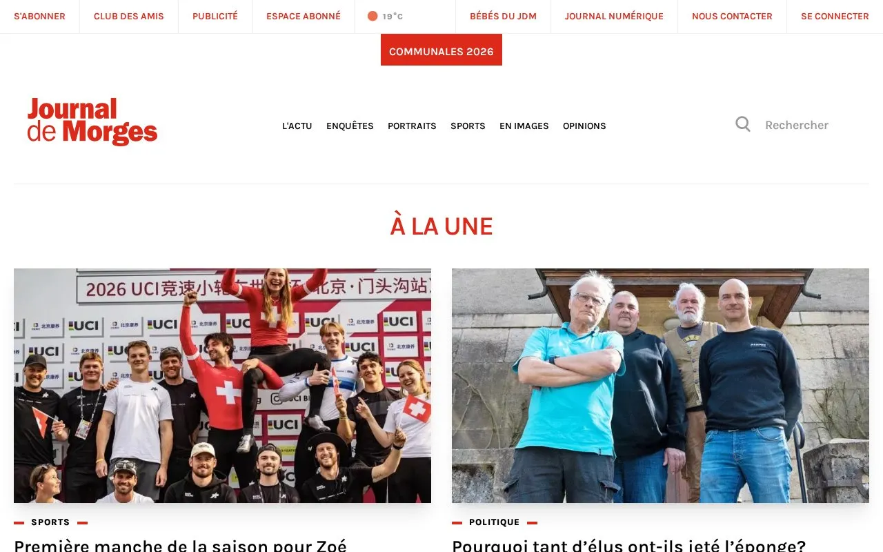 Journal de Morges homepage screenshot