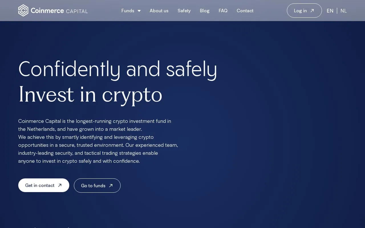 Coinmerce Capital homepage screenshot
