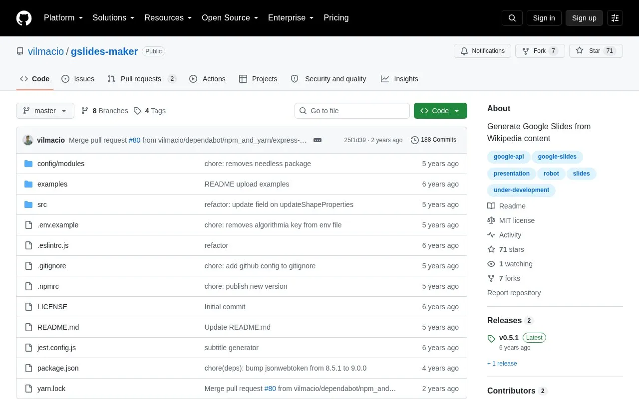 GSlides Maker homepage screenshot