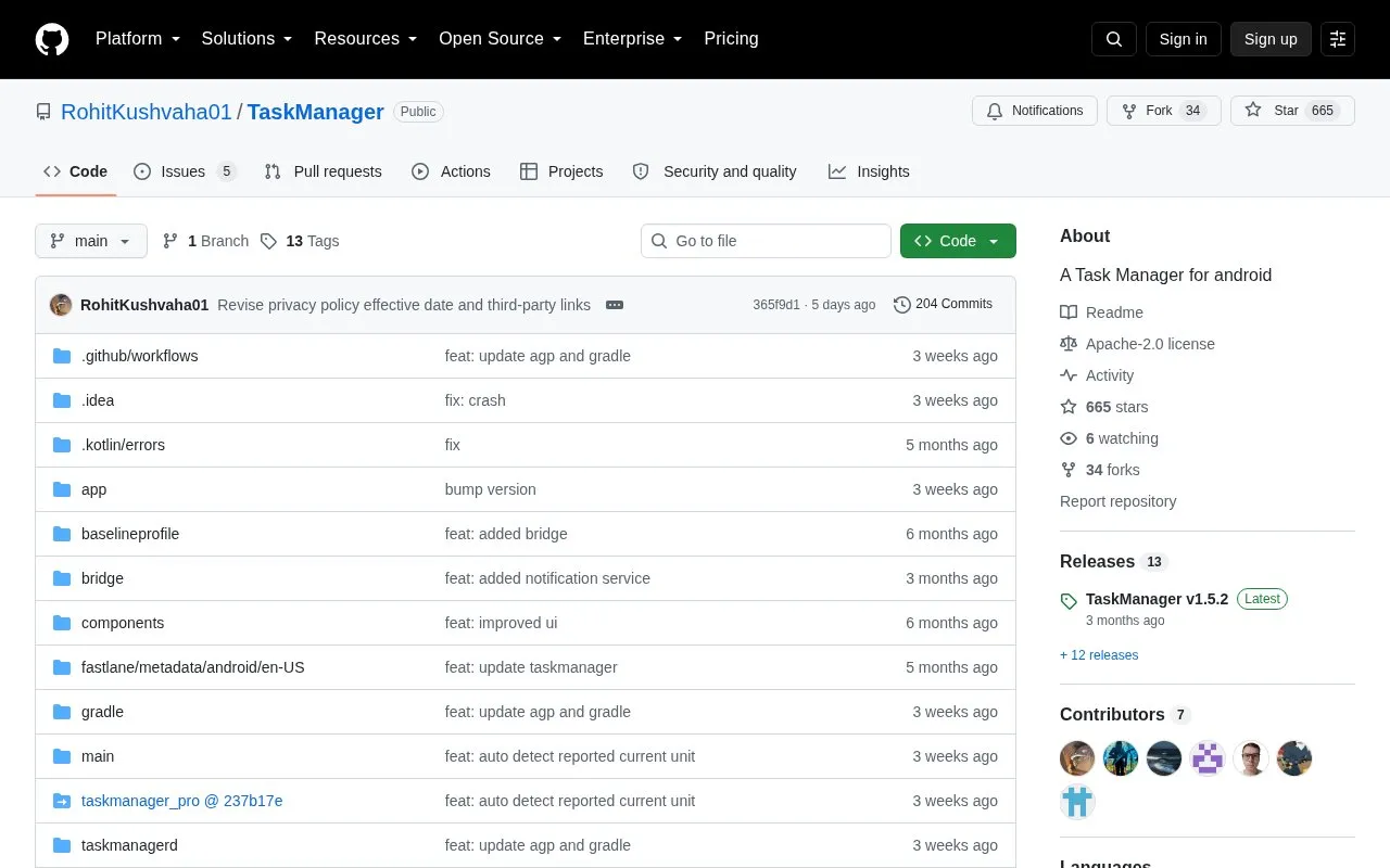 TaskManager homepage screenshot
