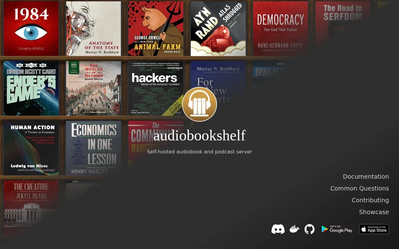 AudiobookShelf homepage screenshot