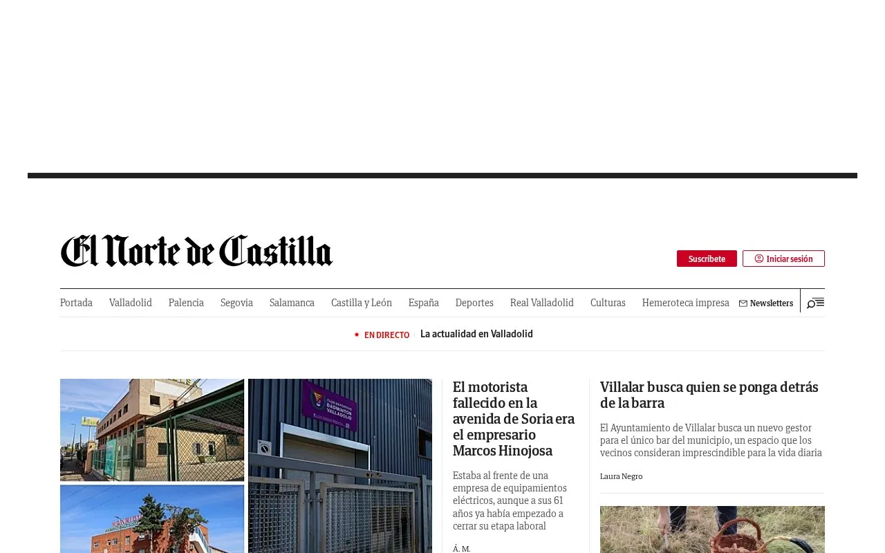 El Norte de Castilla homepage screenshot