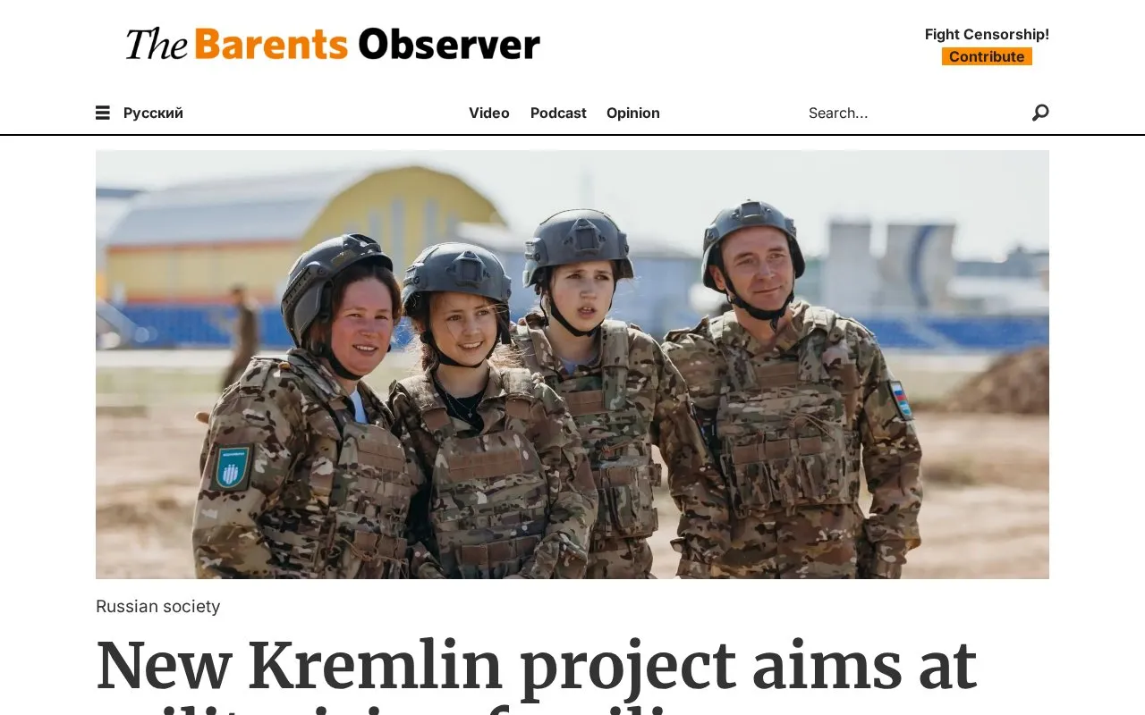 The Independent Barents Observer homepage screenshot