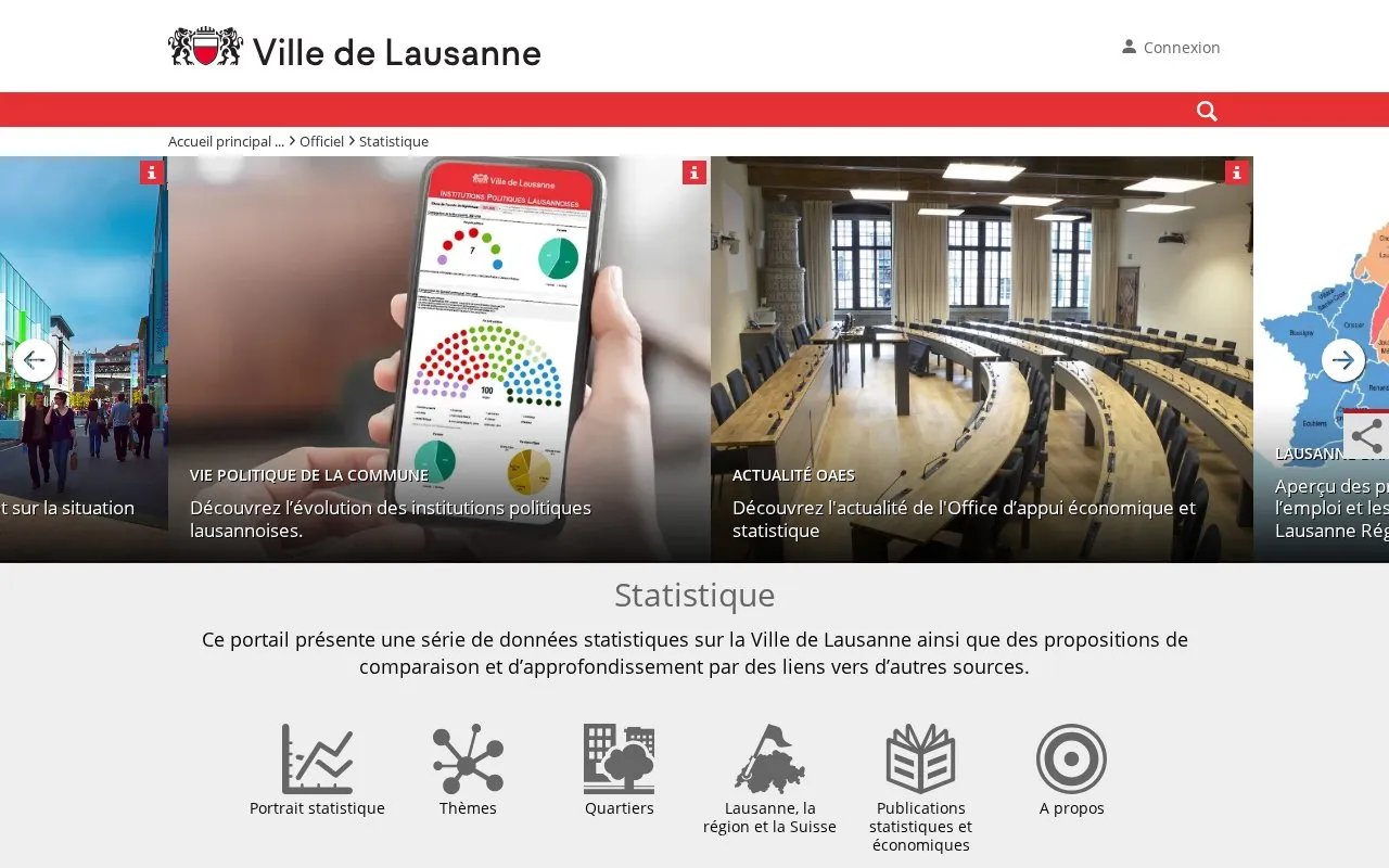 Datenkatalog Ville de Lausanne homepage screenshot