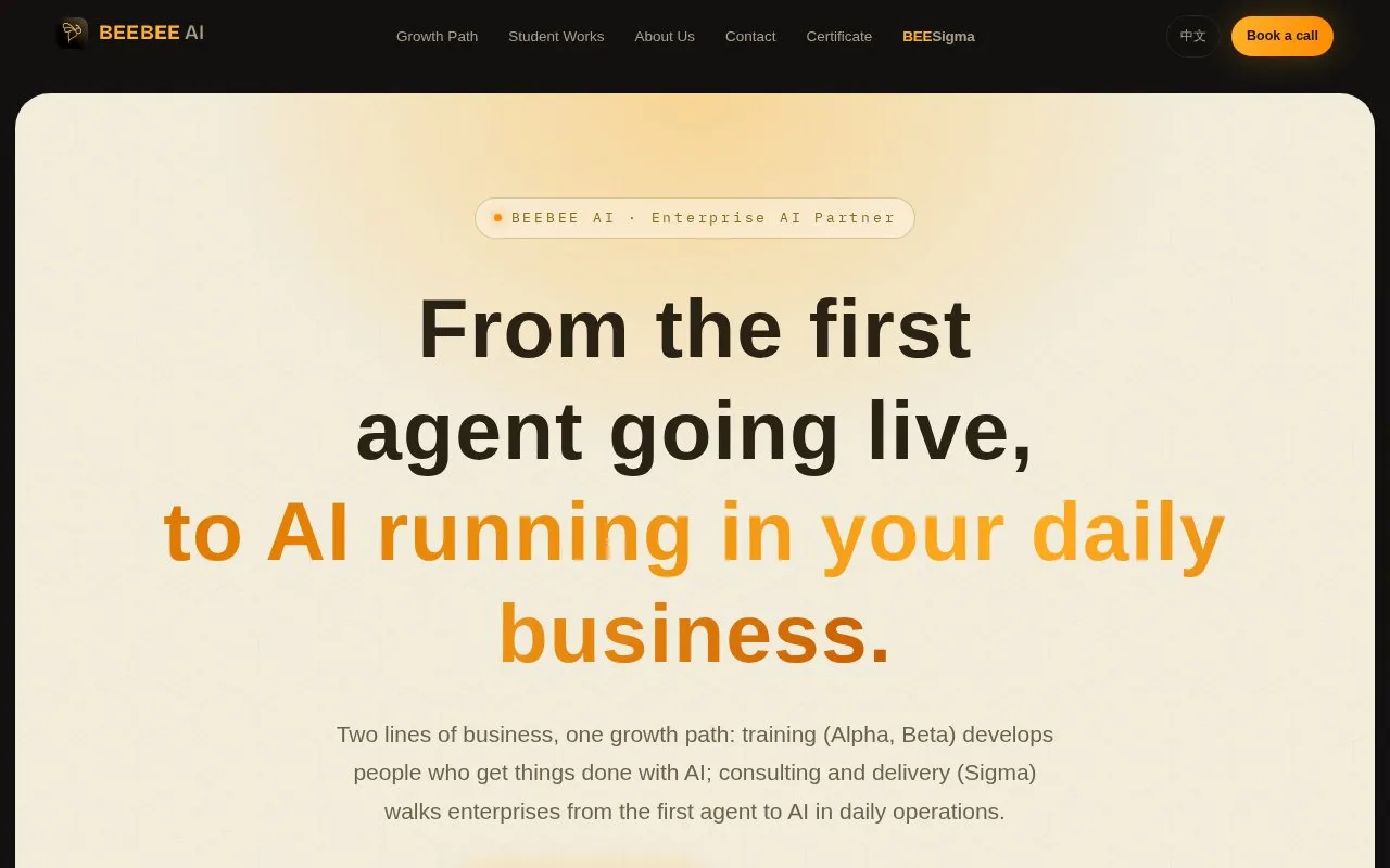 BEEBEE AI homepage screenshot