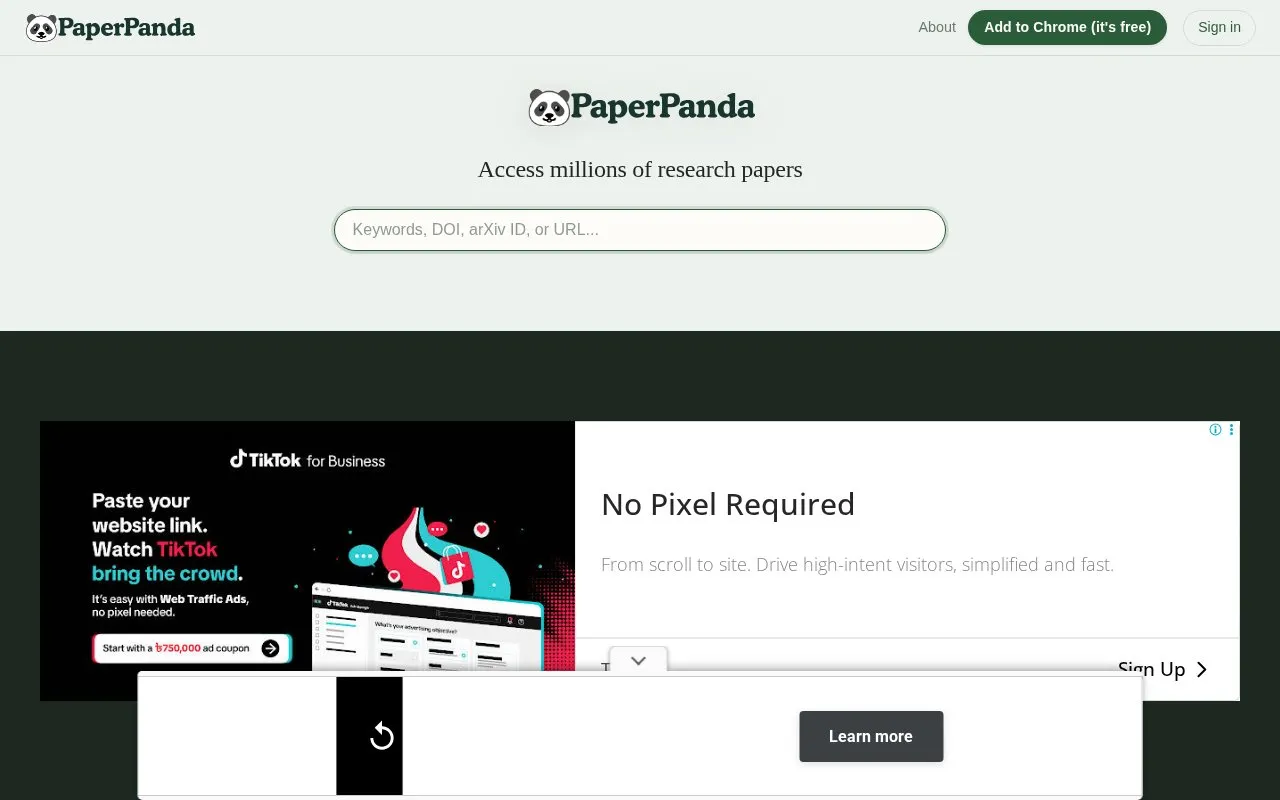 Paper Panda homepage screenshot