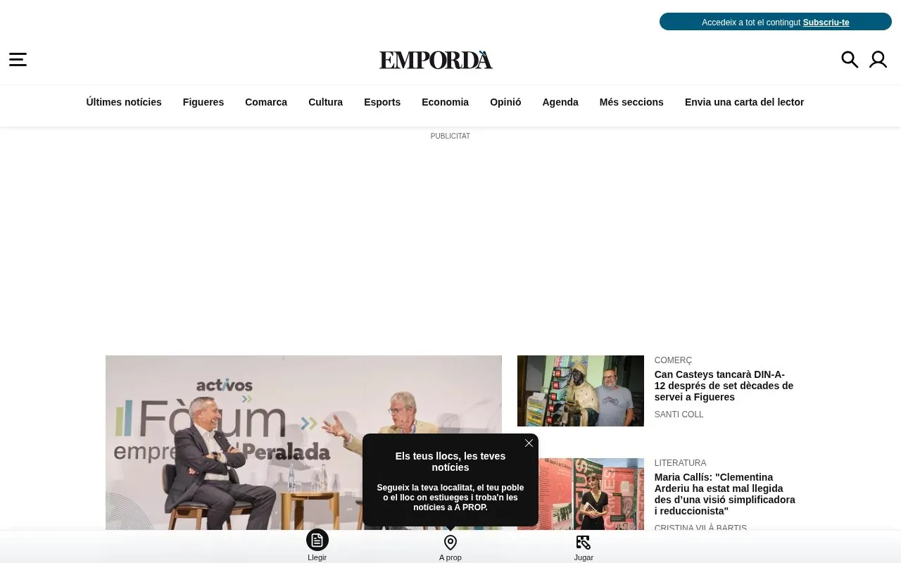 Empordà homepage screenshot