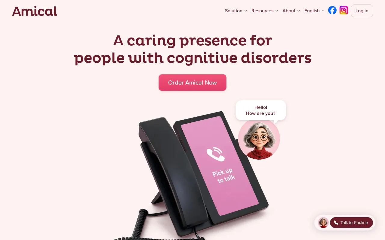Amical homepage screenshot