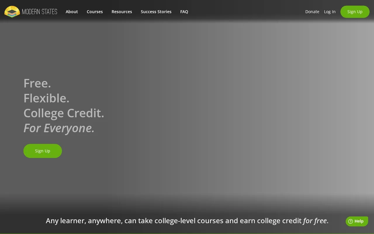 ModernStates homepage screenshot