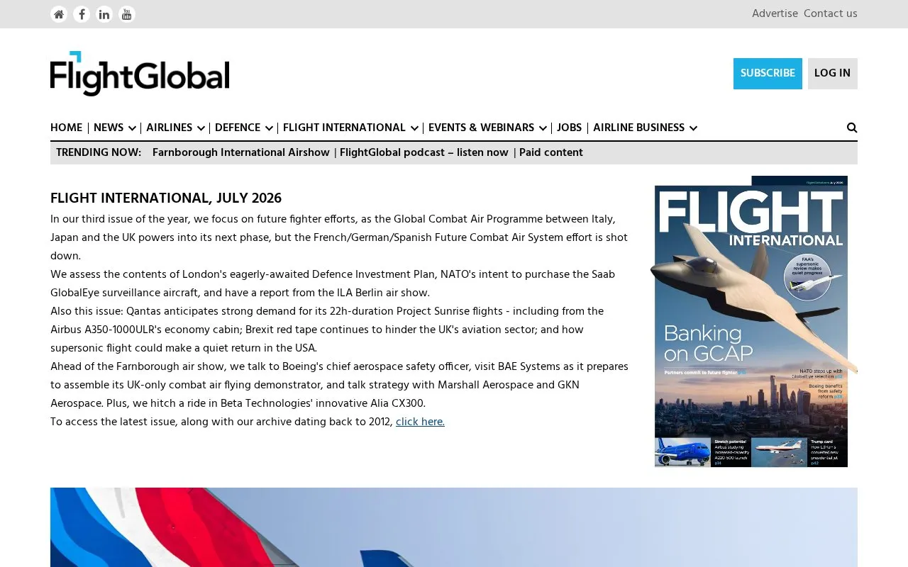 Flight International homepage screenshot