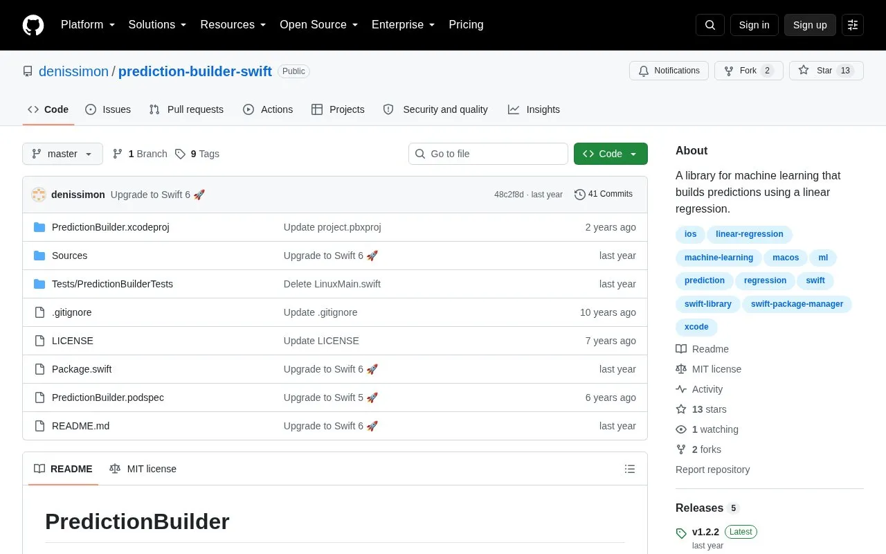 PredictionBuilder homepage screenshot