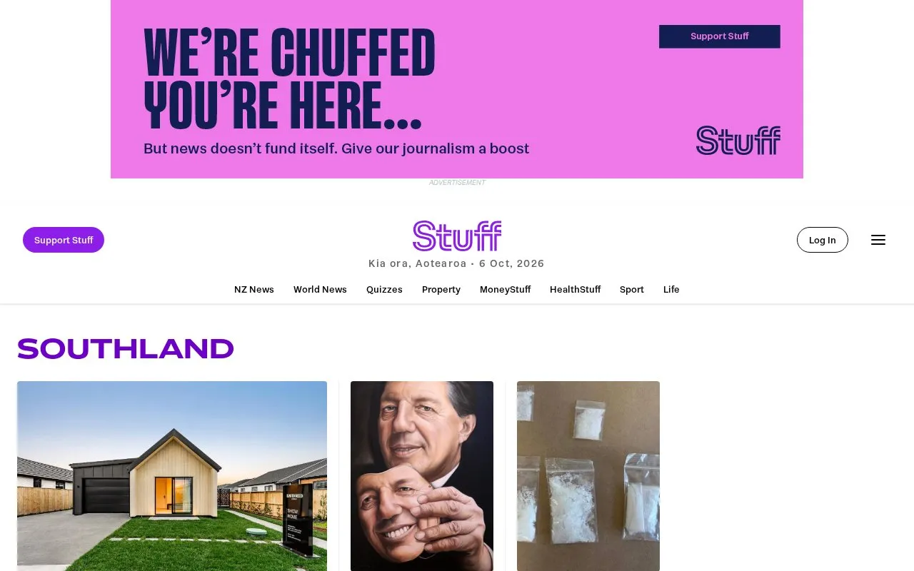 The Southland Times homepage screenshot