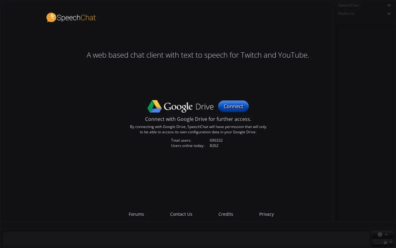 SpeechChat homepage screenshot