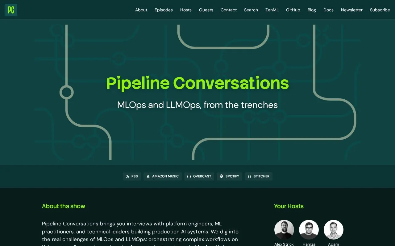 Pipeline Conversation homepage screenshot