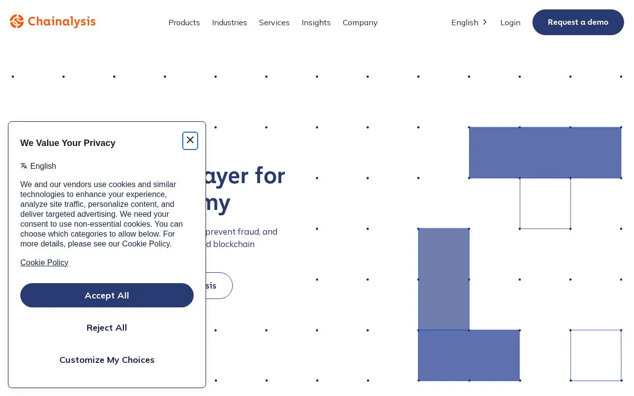 Chainalysis homepage screenshot