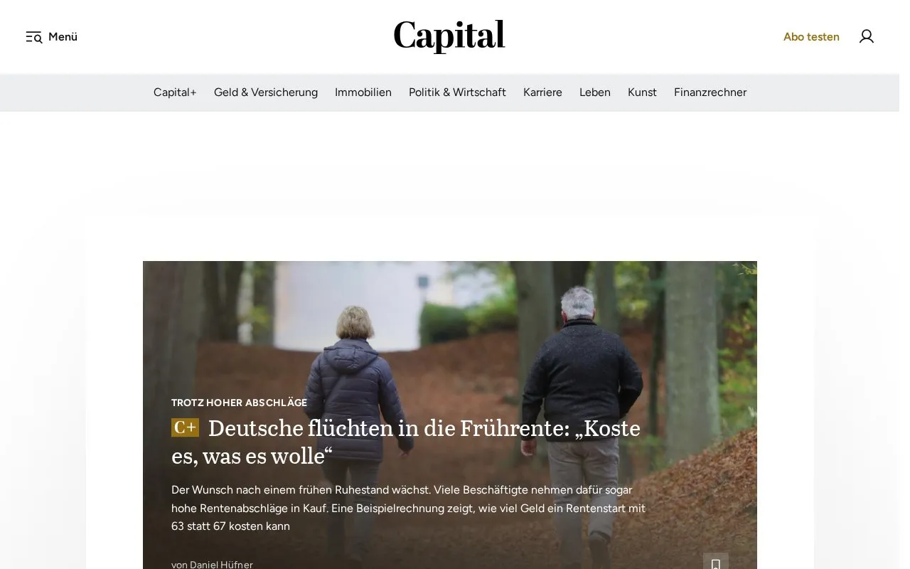 Capital homepage screenshot