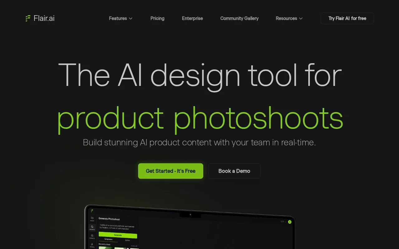 Flair.ai homepage screenshot