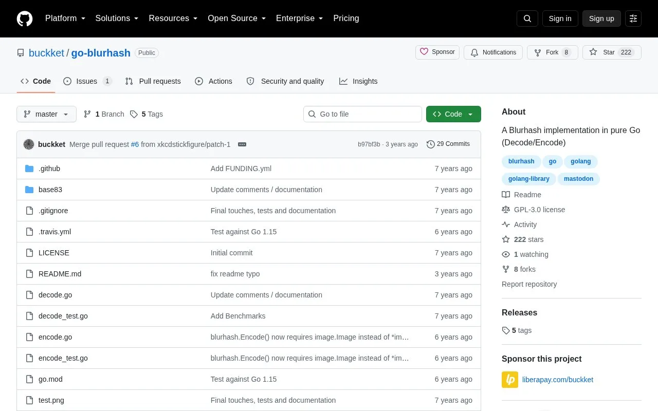 go-blurhash homepage screenshot